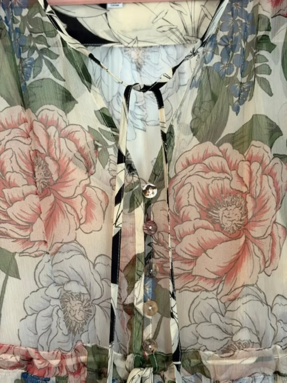 JADE by Johnny Was Flowy, Floral Dress - L - Picture 7 of 8
